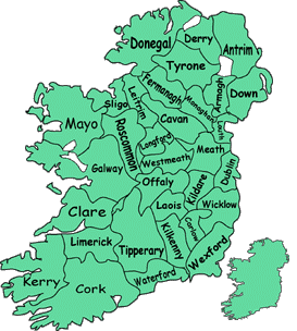 Ireland Map - Counties